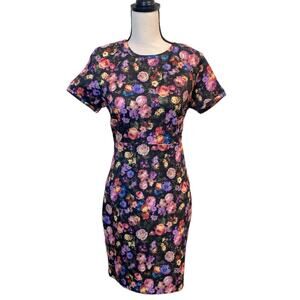 Sweet Sinnamon Floral Scuba Sheath Dress Size Medium